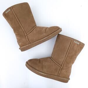 BearPaw Adele Snow Boots Size 6 Brown Fur Sheepskin Fur Lined Women Winter Boot